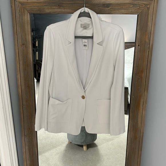 LOFT white blazer NWT size M - Picture 1 of 5